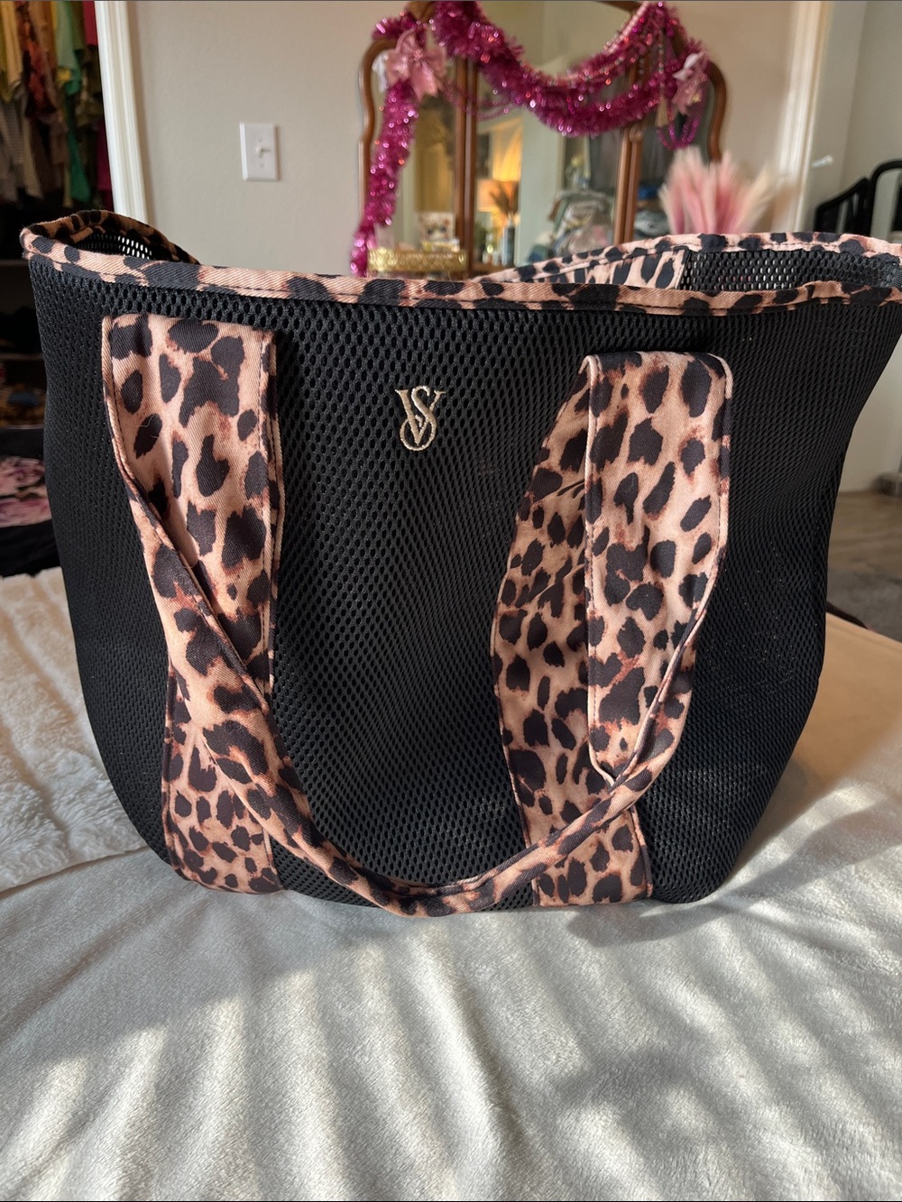 Victoria’s Secret beach bag- mesh/leopard print